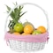 Vintiquewise White Round Willow Gift Basket, with Pink and White Gingham Liner and Handles, Medium QI004550PK.M - alternate 7
